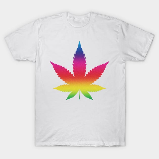 Rainbow Marijuana Leaf - Cannabis T-Shirt by musicanytime